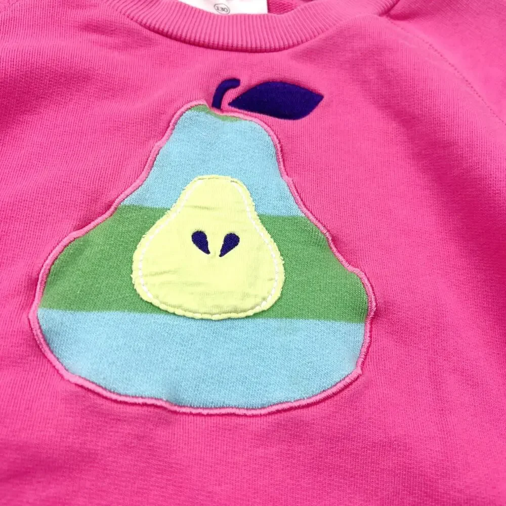 Hanna Andersson Pear Appliqué Pink Sweatshirt
